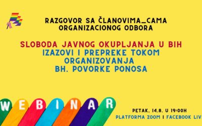 “Izlazimo na ulicu iz potrebe, a ne iz hira”: Institucije Povorci ponosa upućuju diskriminatorske zahtjeve